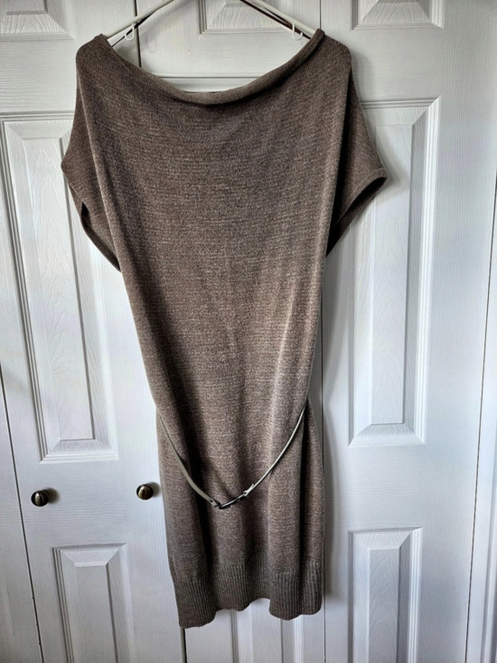 New York & Company Knit Mini Dress Brown Large Like New